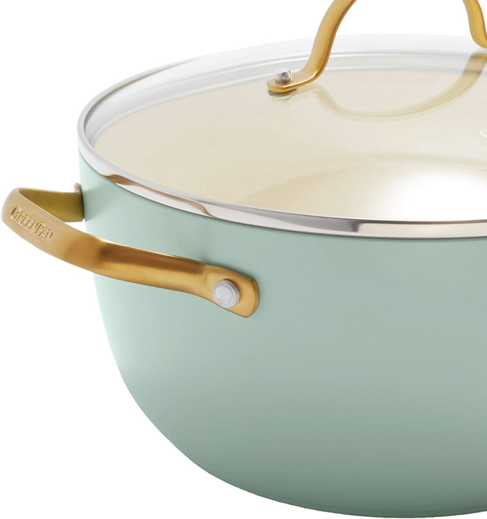 GreenPan Padova pannenset 10-delig Mint Green detail