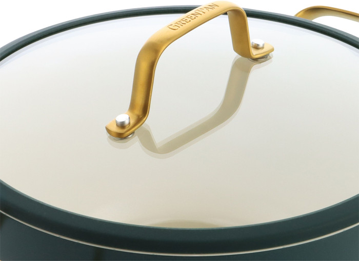 GreenPan Padova pannenset 10-delig Dennengroen bovenkant