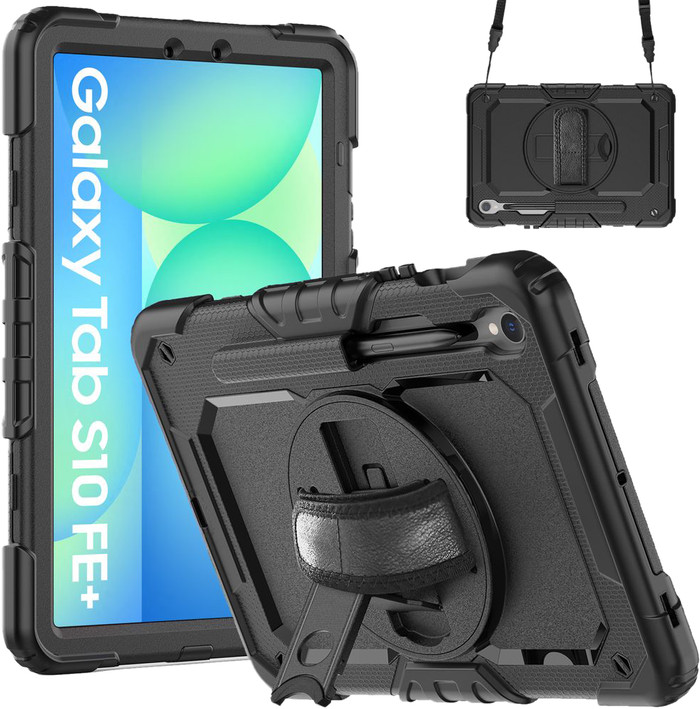 Just in Case Samsung Galaxy Tab S10 FE Plus Shockproof Case Zwart linkerkant