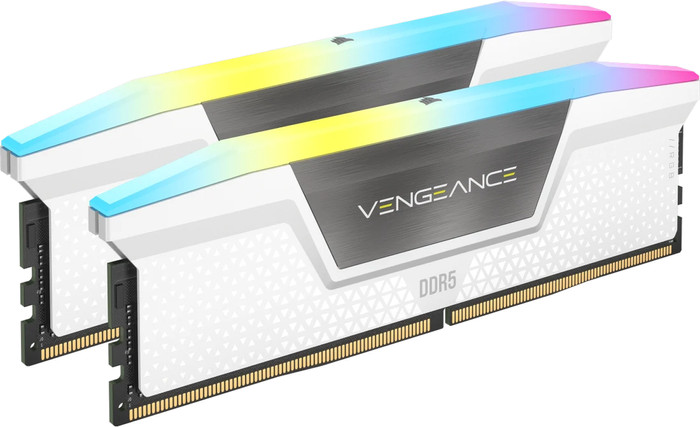 CORSAIR Vengeance RGB Wit 32GB (2x16GB) DDR5 DIMM 6400MT/s CL36 XMP rechterkant