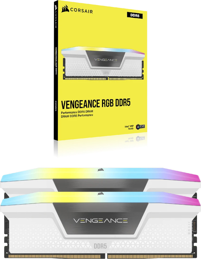 CORSAIR Vengeance RGB Wit 32GB (2x16GB) DDR5 DIMM 6400MT/s CL36 XMP verpakking