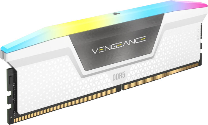 CORSAIR Vengeance RGB Wit 32GB (2x16GB) DDR5 DIMM 6400MT/s CL36 XMP rechterkant