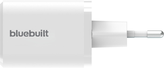 BlueBuilt Power Delivery Oplader met 2 Usb C Poorten 65W Wit rechterkant