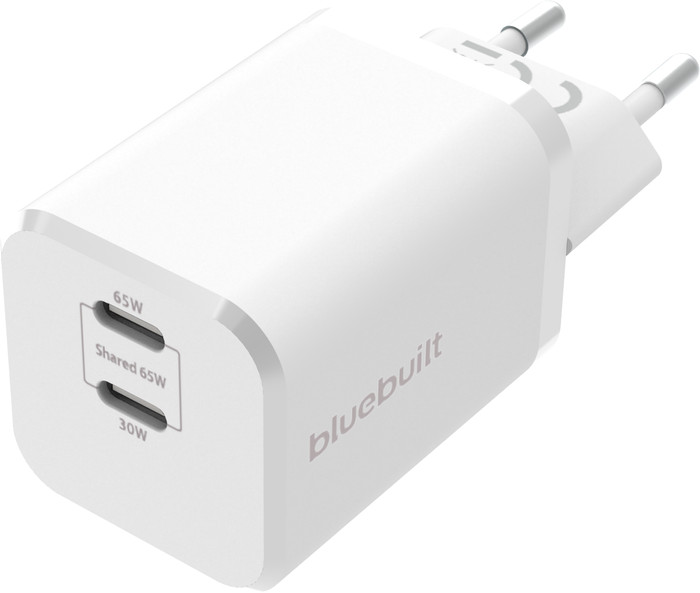 BlueBuilt Power Delivery Oplader met 2 Usb C Poorten 65W Wit Main Image
