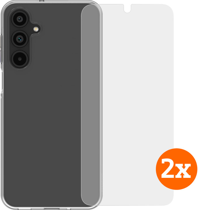 BlueBuilt Back Cover Samsung Galaxy A16 4G/5G Transparant + Screenprotector Glas Duo Pack Main Image