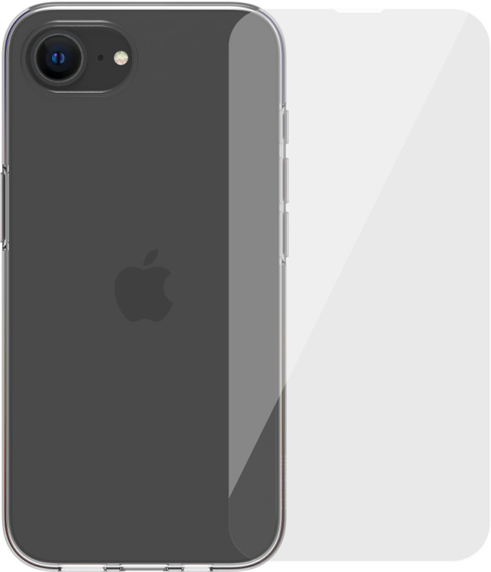 BlueBuilt Back Cover iPhone 16e Transparant + Screenprotector Glas Main Image