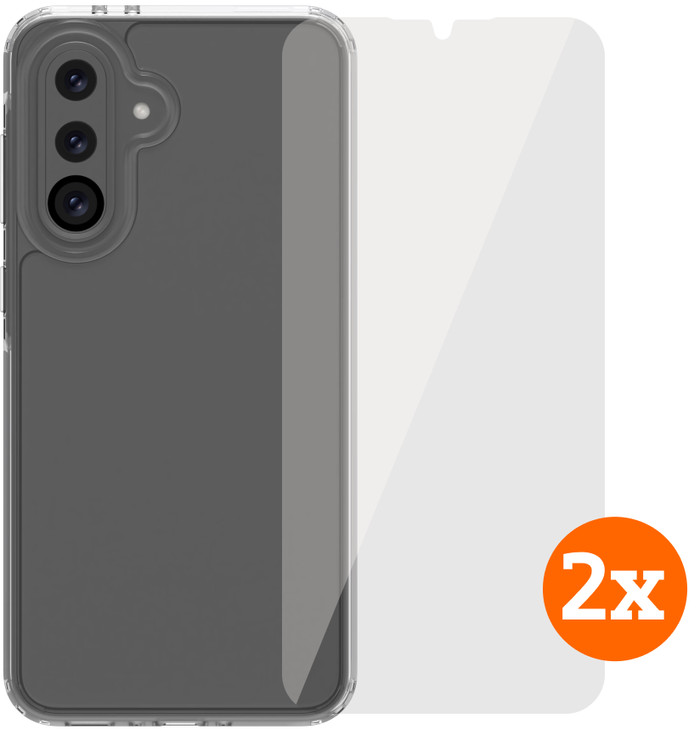 BlueBuilt Protective Back Cover Samsung Galaxy A36 Transparant + Screenprotector Duo Pack Main Image