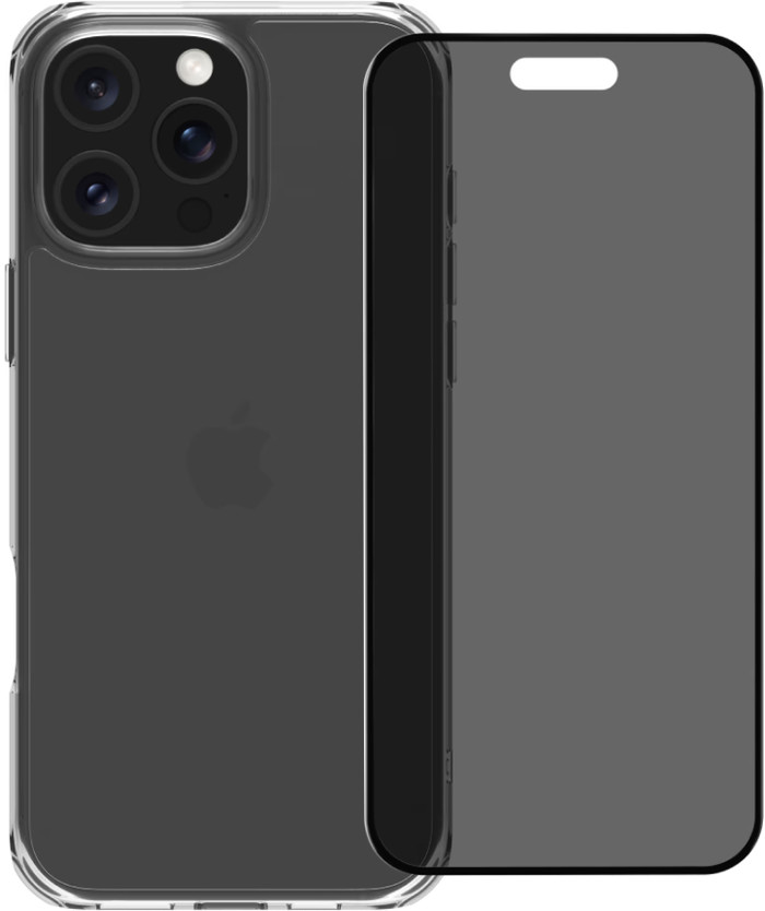 BlueBuilt Protective Back Cover iPhone 16 Pro Max Transparant + Privacy Screenprotector Main Image