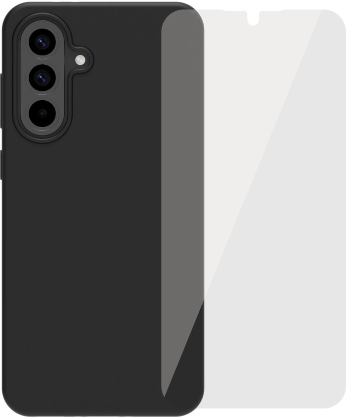 BlueBuilt  Samsung Galaxy A56 Back Cover Zwart + BlueBuilt screenprotector Glas Main Image