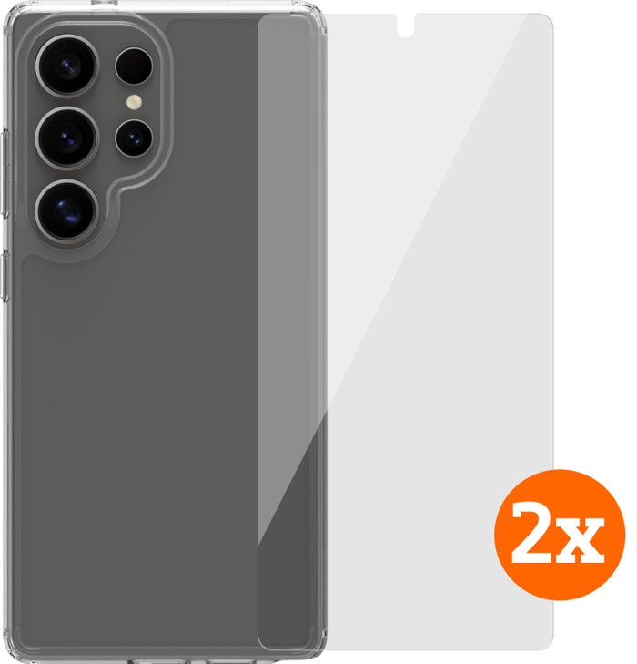 BlueBuilt Protective Cover Samsung Galaxy S25 Ultra Transparant + Screenprotector Duo Pack Main Image