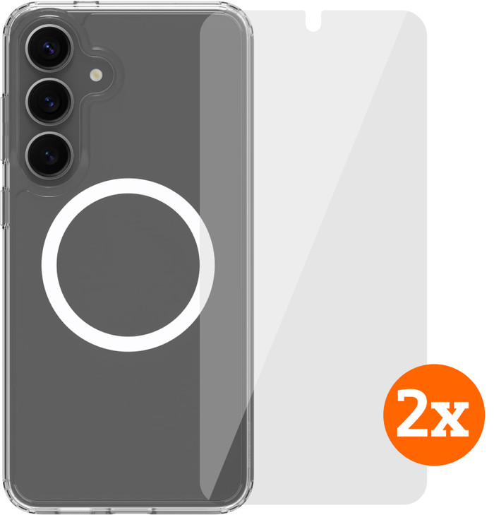 BlueBuilt Protective Cover Magneet Galaxy S25 Plus Transparant + Screenprotector Duo Pack Main Image