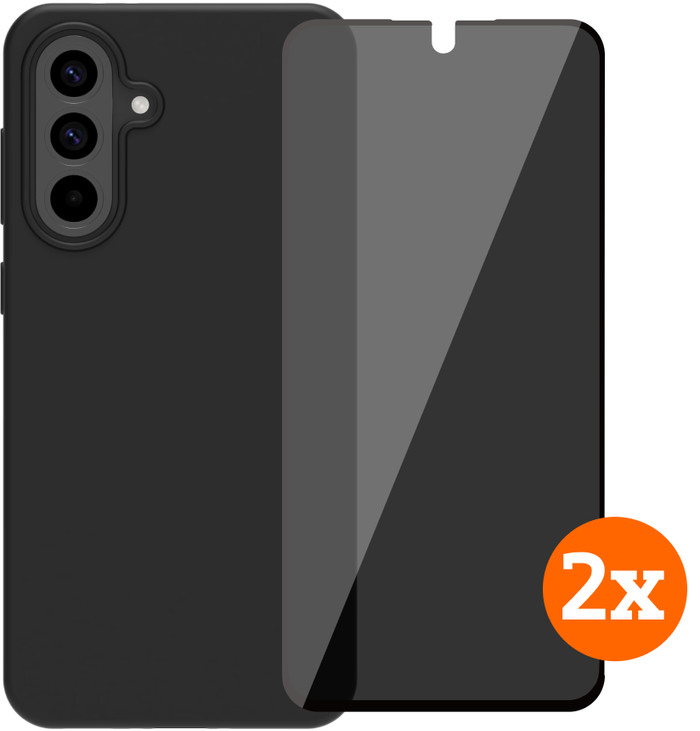 BlueBuilt Samsung Galaxy A56 Back Cover Zwart + Privacy Filter Screenprotector Duo Pack Main Image