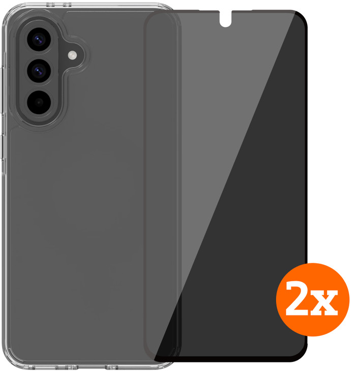 BlueBuilt Protective Cover Samsung Galaxy A56 Transparant + Privacy Protector Duo Pack Main Image
