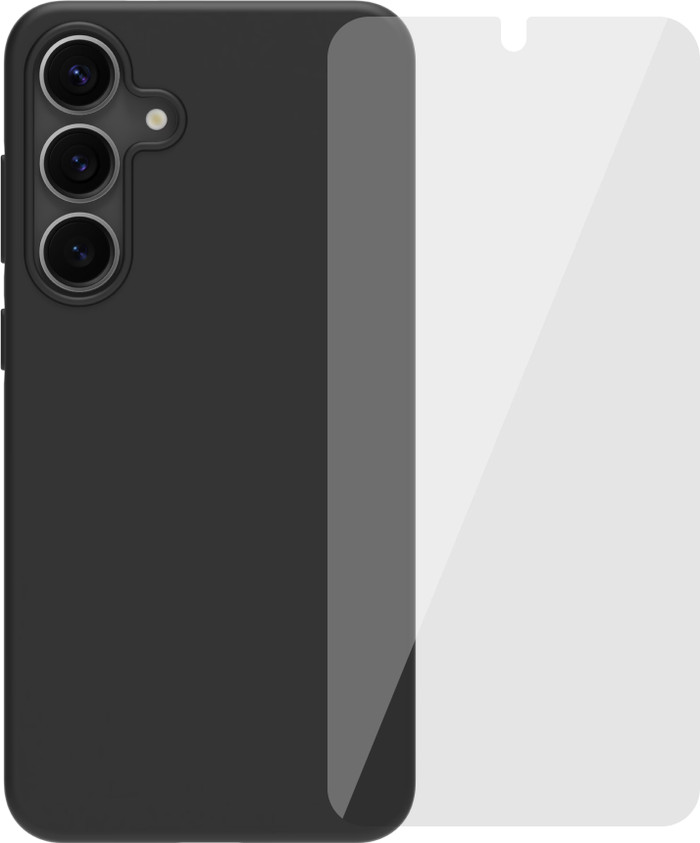 BlueBuilt Samsung Galaxy S25 Plus Back Cover Zwart + Screenprotector Glas Main Image