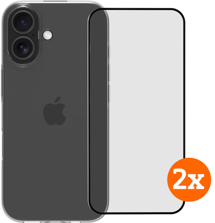 BlueBuilt Back Cover iPhone 17 Transparant + Screenprotector Glas Duo Pack Main Image