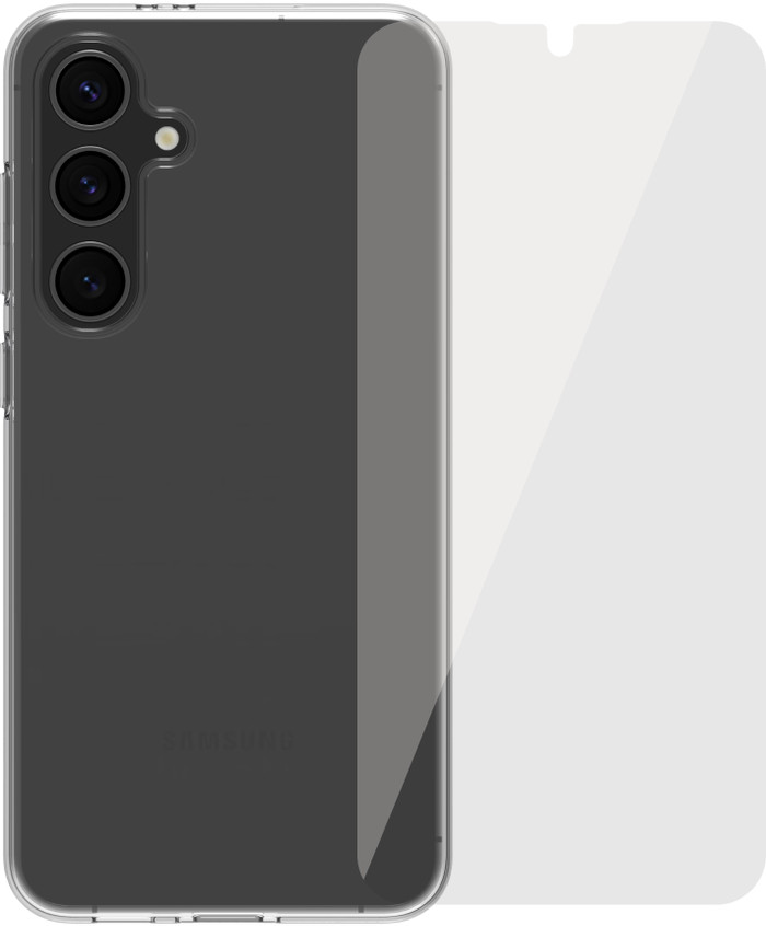 BlueBuilt Samsung Galaxy S24 FE Back Cover Transparant + Screenprotector Glas Main Image