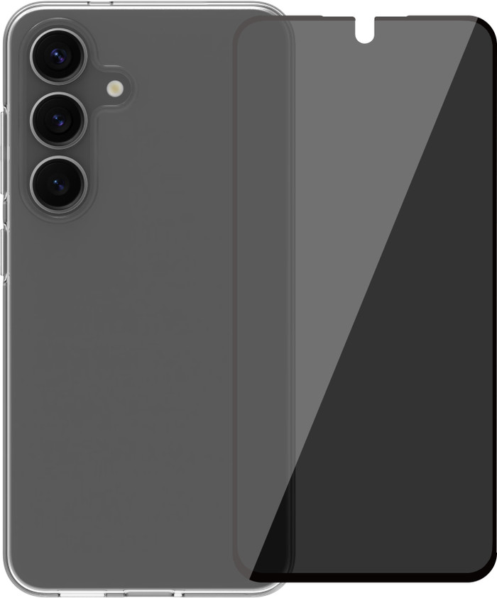 BlueBuilt Samsung Galaxy S25 Back Cover Transparant + Privacy Screenprotector Glas Main Image