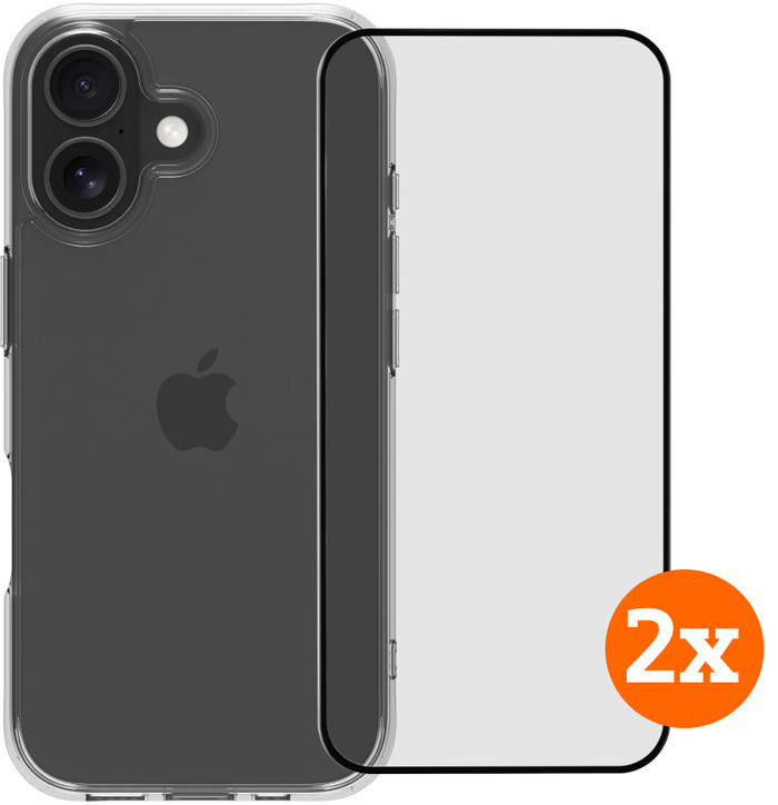 BlueBuilt Protective Back Cover iPhone 17 Transparant + Screenprotector Glas Duo Pack Main Image