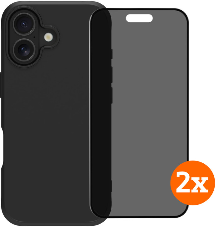 BlueBuilt Protective Back Cover iPhone 17 Zwart + Privacy Filter Screenprotector Duo Pack Main Image