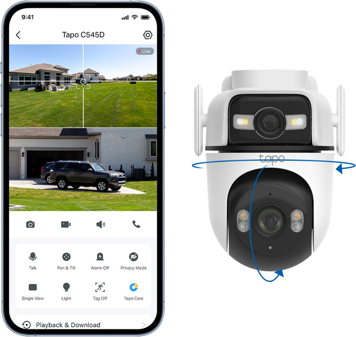 TP-Link Tapo C545D product in gebruik