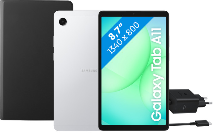 Samsung Galaxy Tab A11 8,7 inch 128GB Wifi Zilver + Basis Accessoirepakket Main Image
