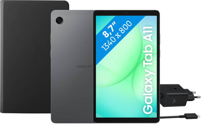 Samsung Galaxy Tab A11 8,7 inch 128GB Wifi + 4G Grijs + Basis Accessoirepakket Main Image