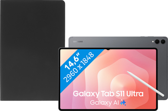 Samsung Galaxy Tab S11 Ultra 14.6 inches 512GB WiFi Gray + BlueBuilt Book Case Black Main Image