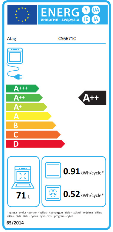 ATAG CS6671C energielabel