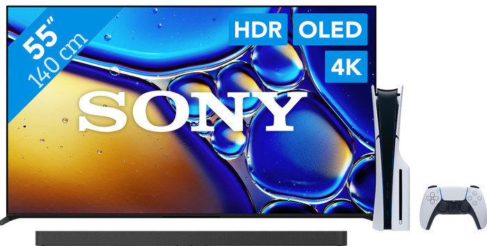 Sony 55" Bravia 8 II 4K QD-OLED + Sony Bravia Theatre Bar 9 Zwart + PlayStation 5 Main Image