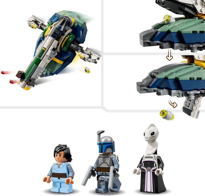 LEGO Star Wars Jango Fetts ruimteschip 75433 product in gebruik