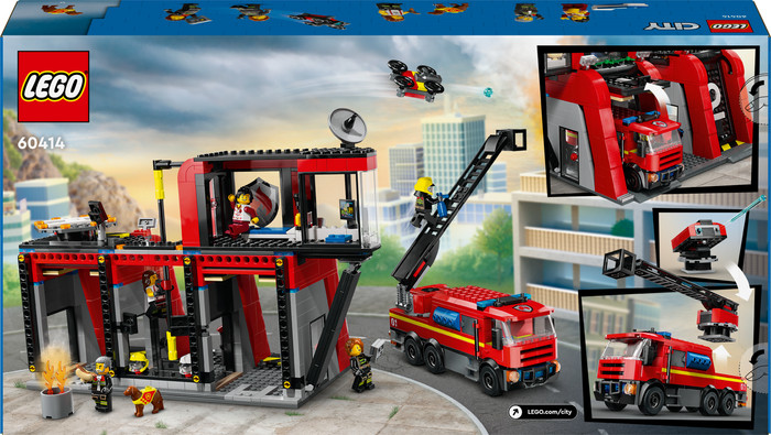LEGO City Fire Station with Fire Truck 60414 packaging