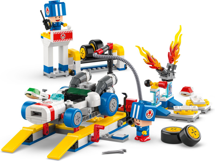 LEGO Super Mario: Mario Kart Toads garage 72035 product in gebruik