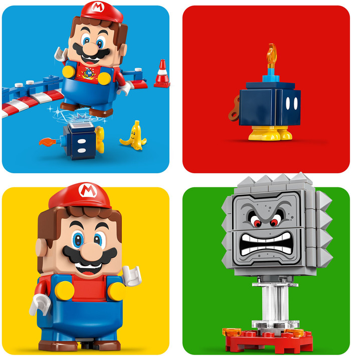 LEGO Super Mario Mario Kart interactieve Mario en standaardkart 72043 product in gebruik