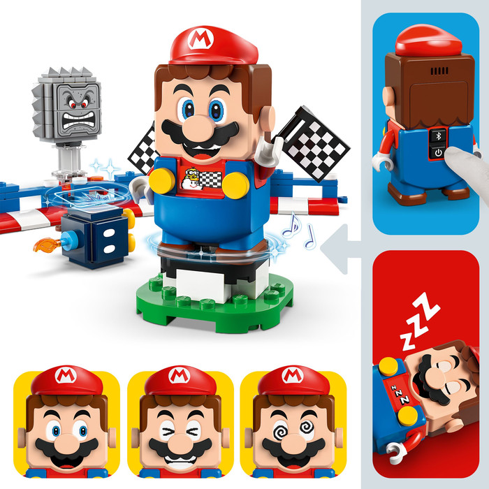 LEGO Super Mario Mario Kart interactieve Mario en standaardkart 72043 product in gebruik
