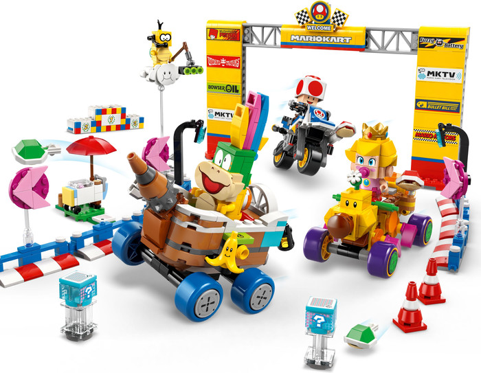 LEGO Super Mario: Mario Kart Baby Peach en Grand Prix set 72036 product in gebruik
