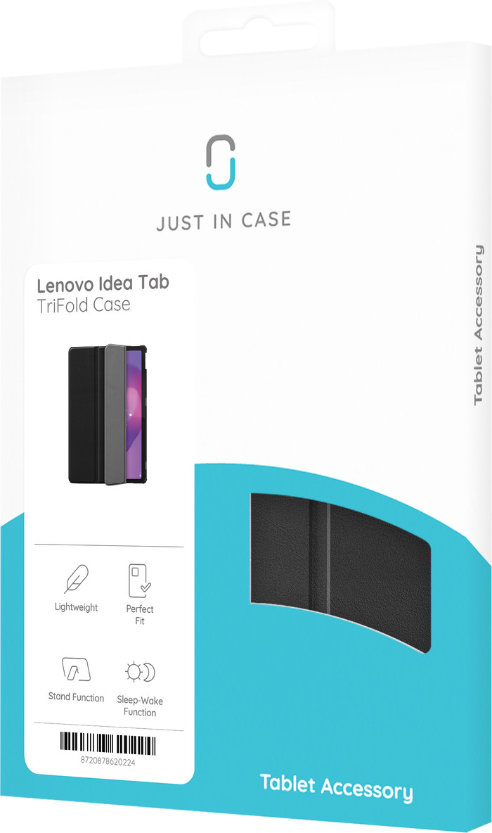 Just in Case Lenovo Idea Tab Tri-Fold Book Case Zwart verpakking