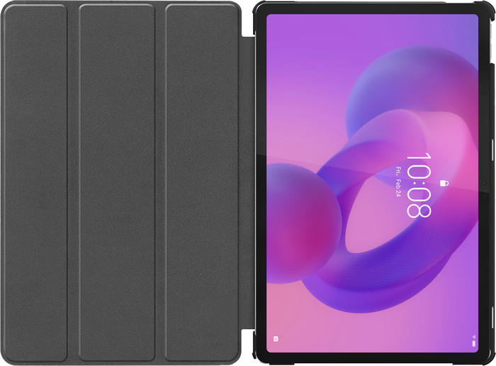 Just in Case Lenovo Idea Tab Tri-Fold Book Case Zwart voorkant