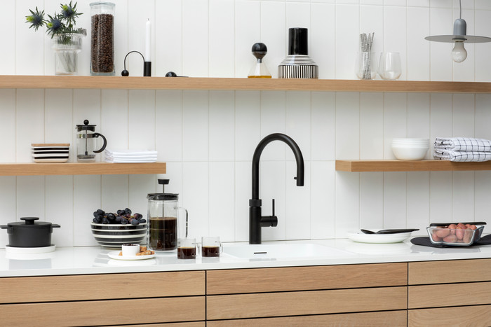Quooker COMBI + Quooker Flex Round Zwart product in gebruik