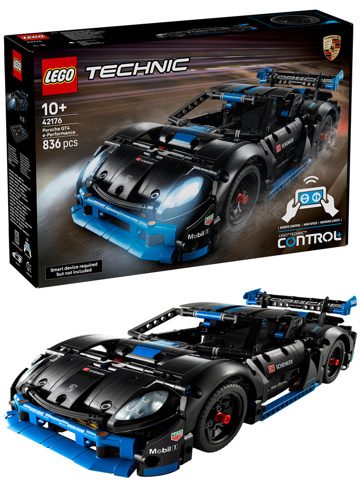 LEGO Technic Porsche GT4 e-Performance racewagen 42176 rechterkant