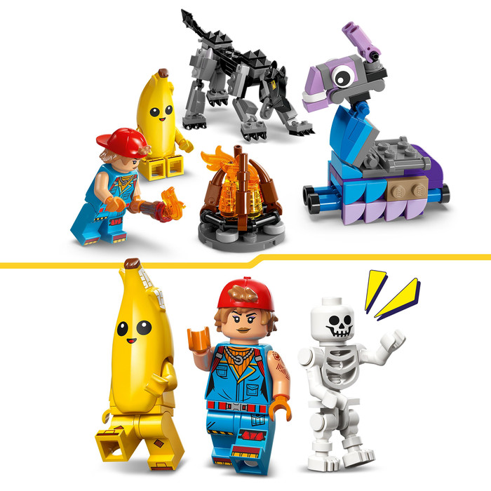 LEGO Fortnite Peely en Sparkplugs kamp 77075 product in gebruik
