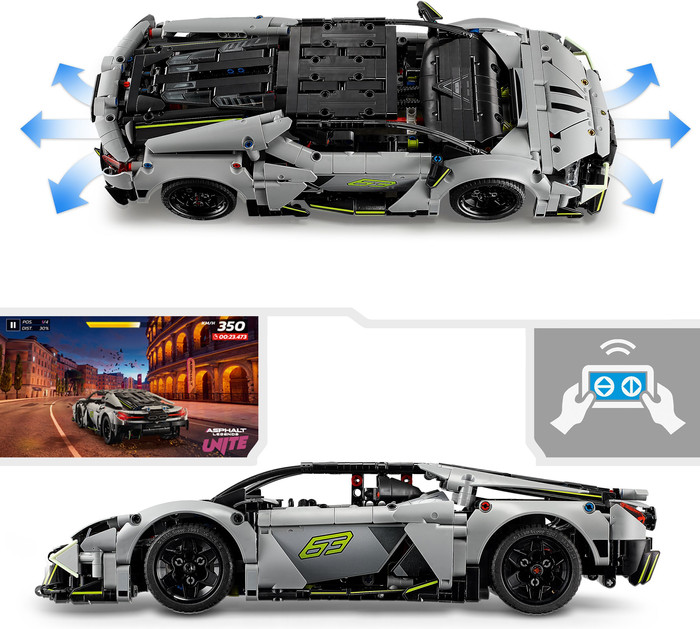 LEGO Technic Lamborghini Revuelto supersportwagen 42214 product in gebruik