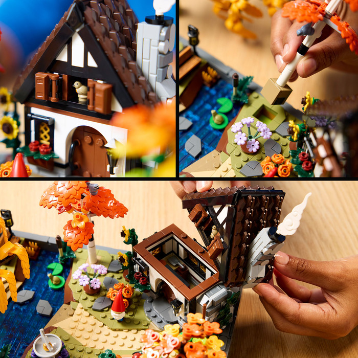LEGO Icons Herfsttuin met cottage 11372 product in gebruik