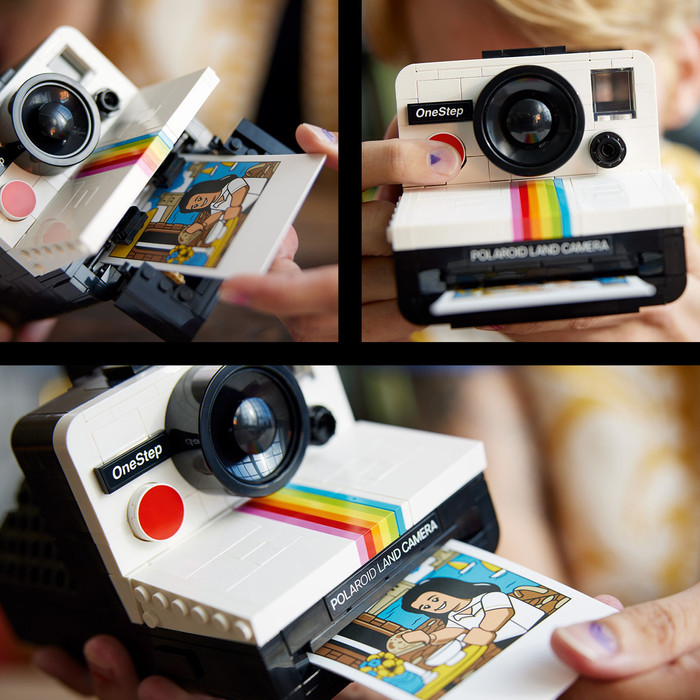LEGO Ideas Polaroid OneStep SX-70 camera 21345 product in gebruik