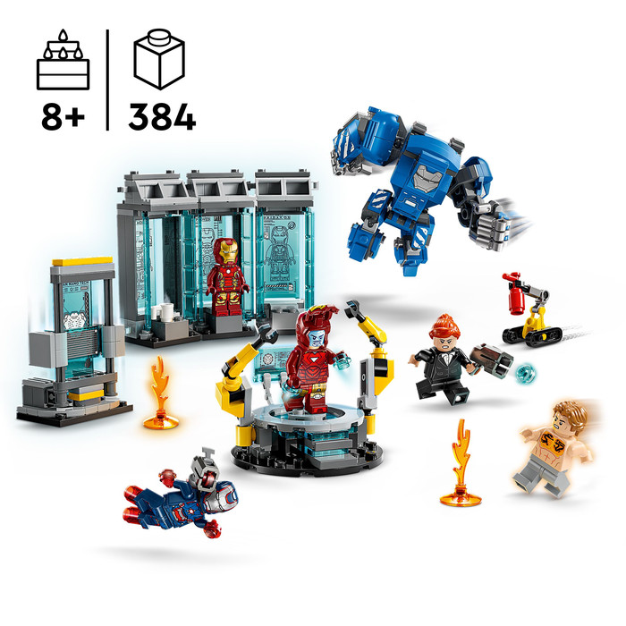 LEGO Marvel Iron Mans laboratorium: harnasruimte 76315 product in gebruik