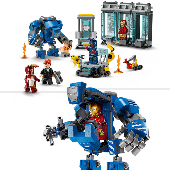 LEGO Marvel Iron Mans laboratorium: harnasruimte 76315 product in gebruik