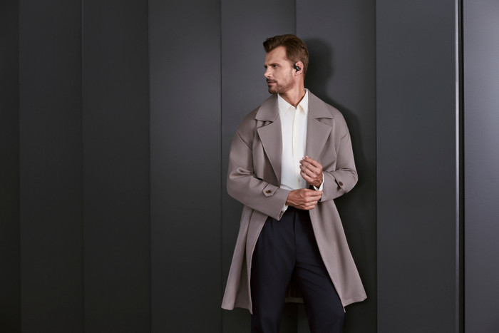 Shokz OpenFit Pro Black product in use