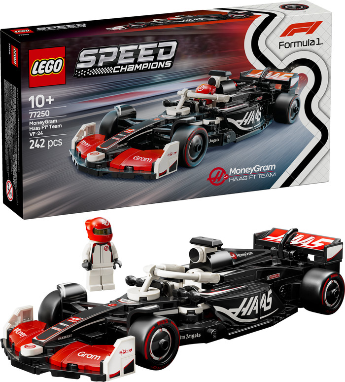 LEGO Speed Champions MoneyGram Haas F1 Team VF-24 racewagen 77250 rechterkant