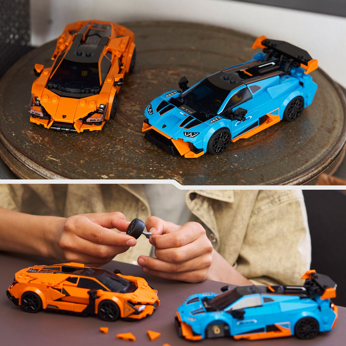 LEGO Speed Champions Lamborghini Revuelto en Huracán STO 77238 product in gebruik