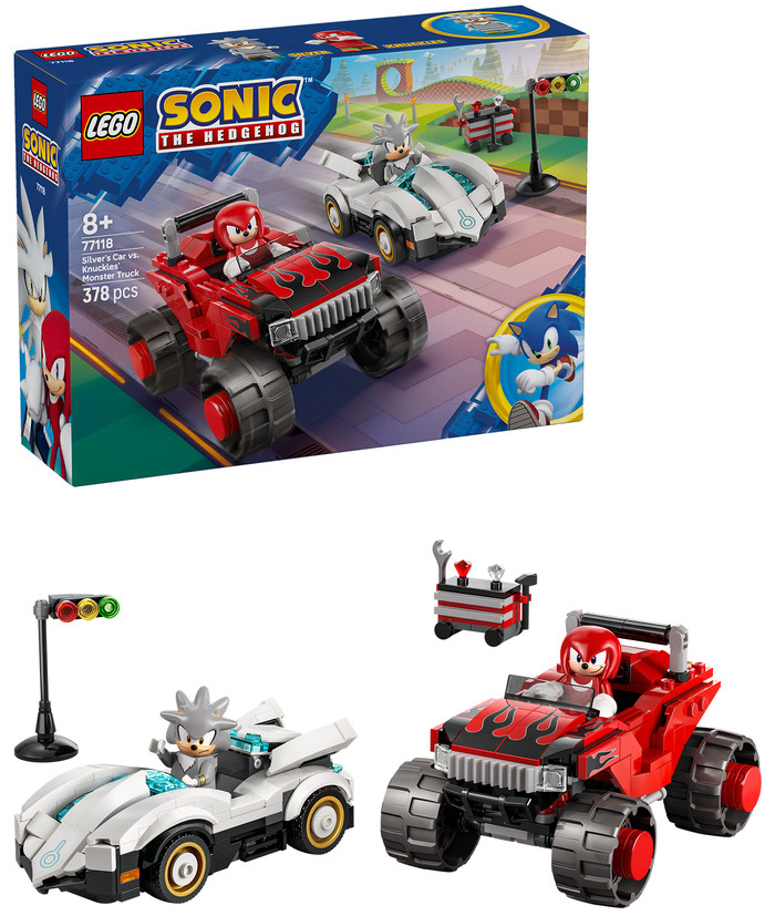 LEGO Sonic Silvers auto vs. Knuckles' monstertruck 77118 rechterkant