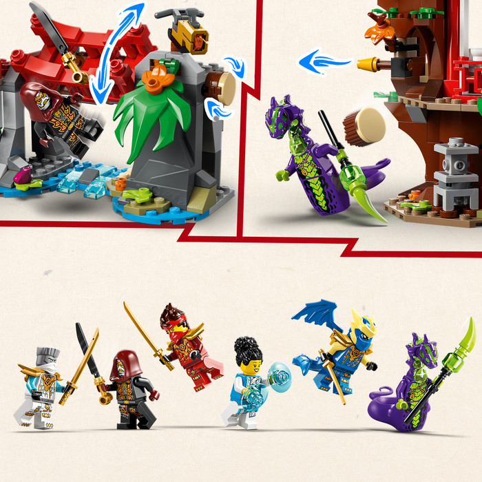 LEGO Ninjago Ninjavoertuigen bij de boomhut 71857 product in gebruik